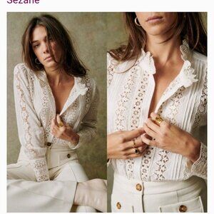 Sezane Rym Shirt Ecru - Size 2